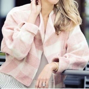 Anthropologie ett:twa Blushed Buffalo Plaid Jacket